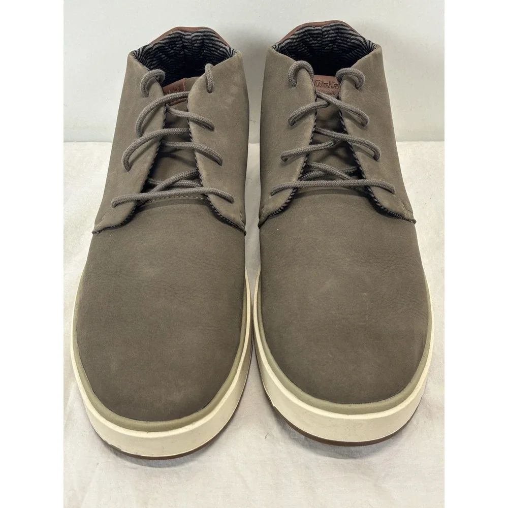 OluKai Papaku 'Ili Men's Waterproof Boots Tan 13 Dark Gray Leather Lace Up Chukk